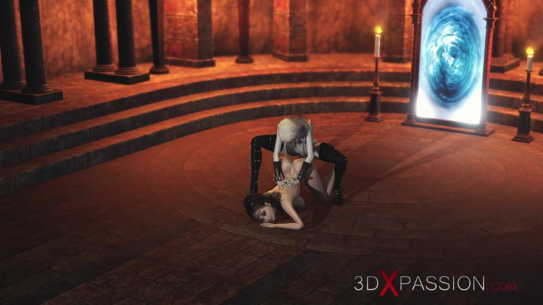3dxpassion-transgender: 3d dickgirl witch fucks a sexy girl in the dark...