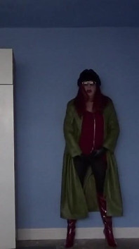 Green Leather Coat