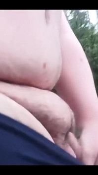 Superchub Sigma Pisses with Uncut Smegma Cock Outdoors.