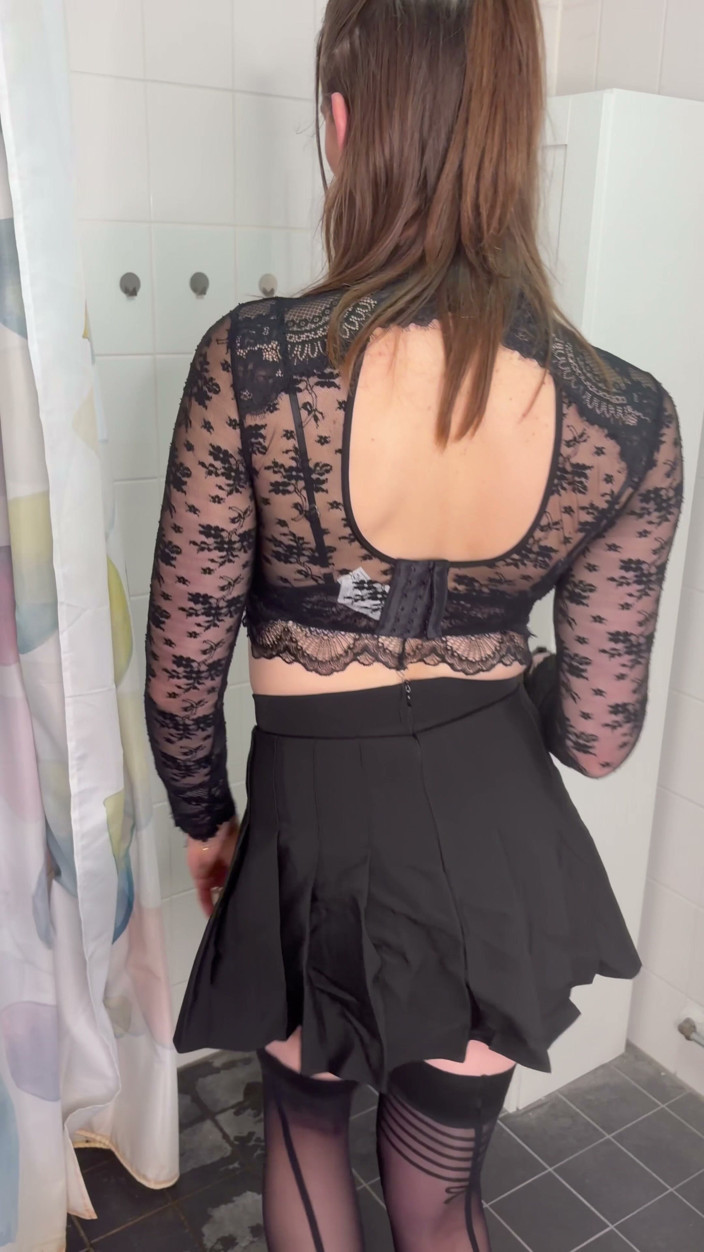 X Cherry Angel: 15. Bathroom Corner Black Outfit &amp; Hard Jerk
