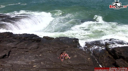 EroCom: Outdoor lesbian sex with two busty women