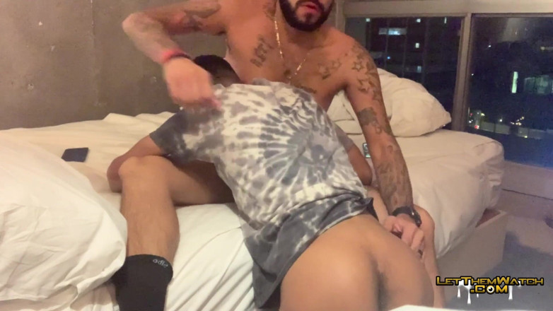 Let them watch: Teen Cream Twink Fucked Bareback by Older Alpha Latin Tatted...
