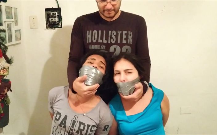 Selfgags Latina Bondage: Sexiga tjejer bundna av maffian!