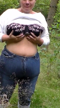 Jen Is Flashing Her Boobs in the Woods