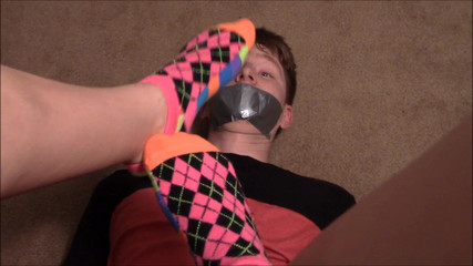 Selfgags femdom bondage: Peeking Boyfriend Turned Into a Foot Smelling Slave