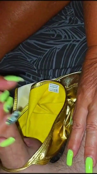 Stepmom in a Gold Swimsuit Was Fucked