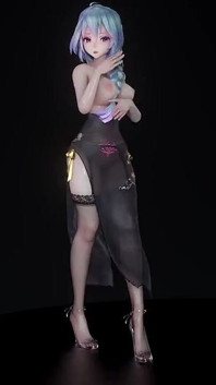 Miku-stellar-marionette Erotic Tattoos; Black Stockings; Cheongsam
