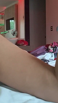 Trans Girl with a Big Ass Plays with Her Dildo