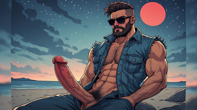 Erotic Man: fuori in spiaggia (ai)