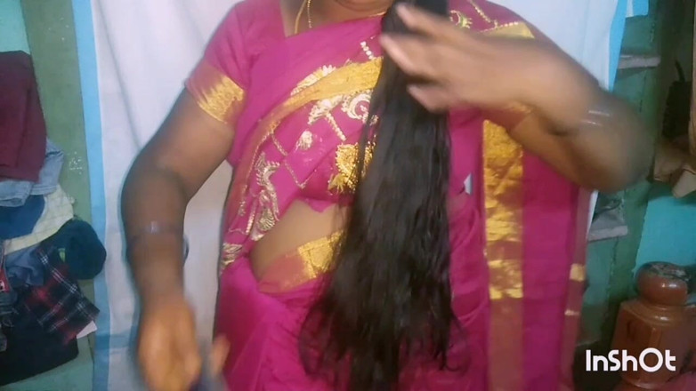 Desi Sathiya: Suri rumah Tamil saree berpantat besar berkongkek buah dada besar...