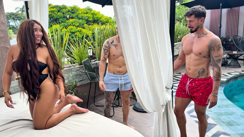 Valentino Roca TV: Threesome! We Put Sunscreen on My Neighbor's Whore and She...
