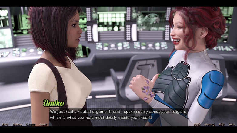 AVN Teller: Stranded in Space - レズビアンのキスセッション