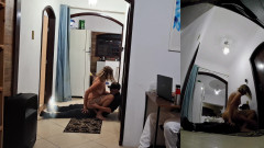 Victor SweetCoupleStories: Echte ehefrau betrügt ihren ehemann, während er beim lieferboten Kopfhörer...