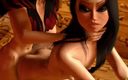Gameslooper Sex Futanation: Kızın üzerinde travesti aşırı dölleme - animasyon