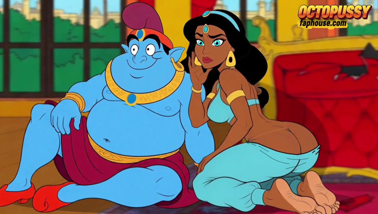 Octopussy Lovers Club: Futanari. Prinzessin jasmin, mädchen mit einem großen schwanz. Porno-Aladdin-serie.