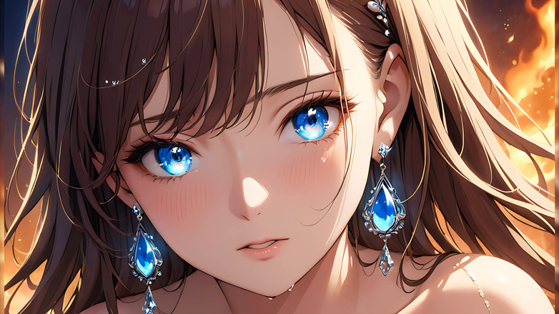 LustRender: Éterické emoce - Ai Dívka se zářícími slzami v intimním detailu