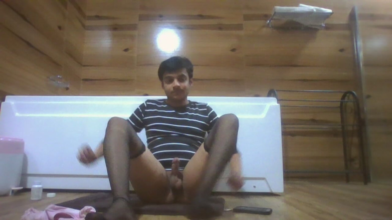 Alyssa Karim Merali: Sexy Sissy in Pantyhose Plays with Pocket Pussy While Half...