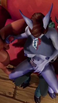 Sexo a três com uma Futa Draenei - paródia pornô de Warcraft