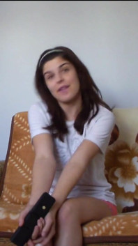 Sexy Teen Making Her Homework in Tight Short Pants