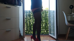 Morbosete000: Na Janela de Lingerie, Saltos e Plug anal