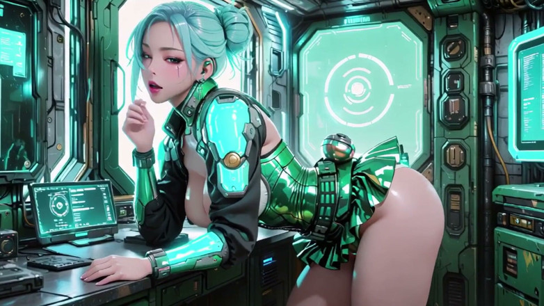 Seraphina Vale: The Green Armored Girl! Silver-haired Valkyrie Kneeling and Glancing Back,...