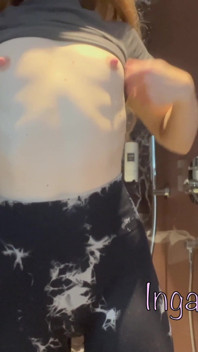Petite Blonde Girl Doing a Striptease