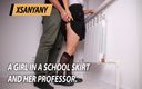 XSanyAny: 学校のスカートをはいた女の子と教授。