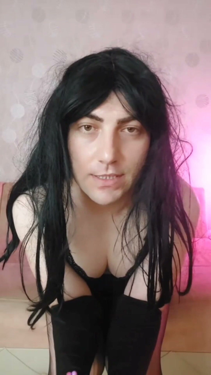 Kitty_Cross: Gothic-modell hübschen femininen jungen mit sexy schal