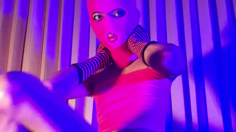 Mango49x: Růžová Balaclava maska Sissy Dyed Pubic Vlasy Hrátky s vibrátorem