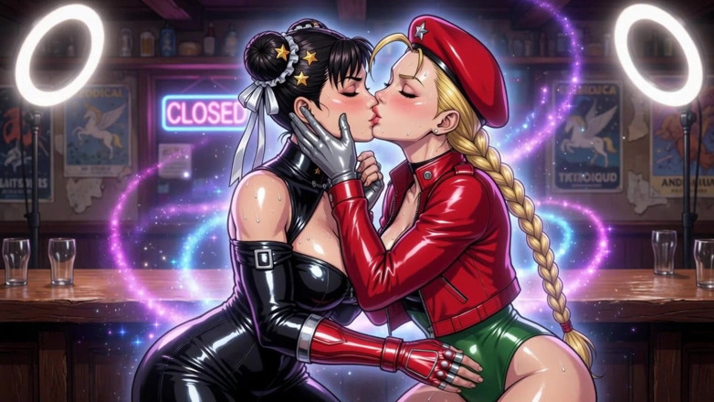 AI Porn: Cammy and Chun Li Kissing Ai