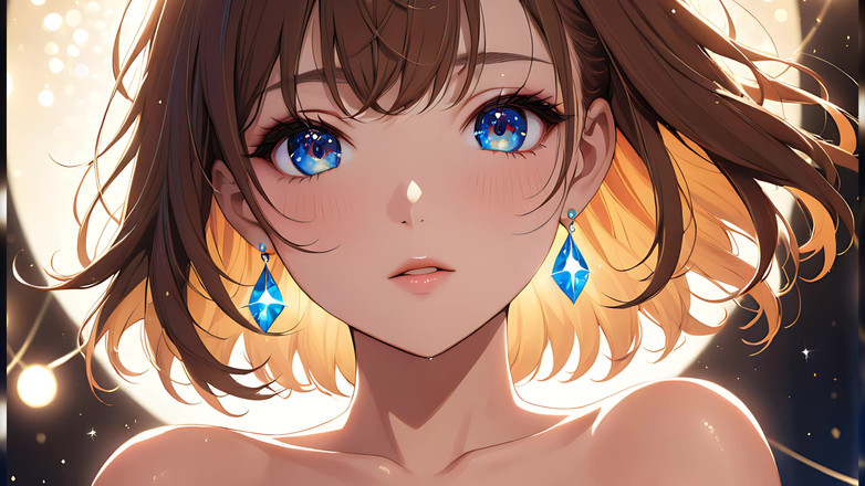 LustRender: Bokeh Dreams: eine schöne junge frau in schwimmenden ampeln