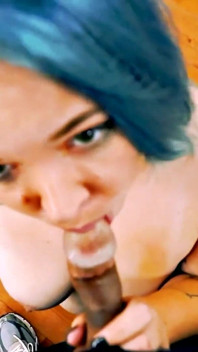 Dixie Busty Curvy Inked Brunette Coed Sloopy Deepthroat Cum Swallow!