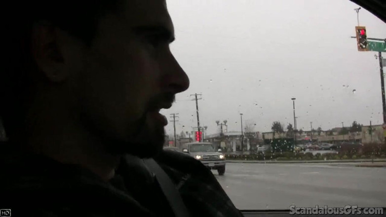 Scandalous GFs: Sexy gf shows off her pussy in the car