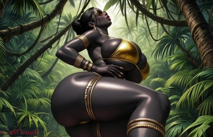 Game of Lust 3D: Gol formosa donna africana in bikini balla nella giungla