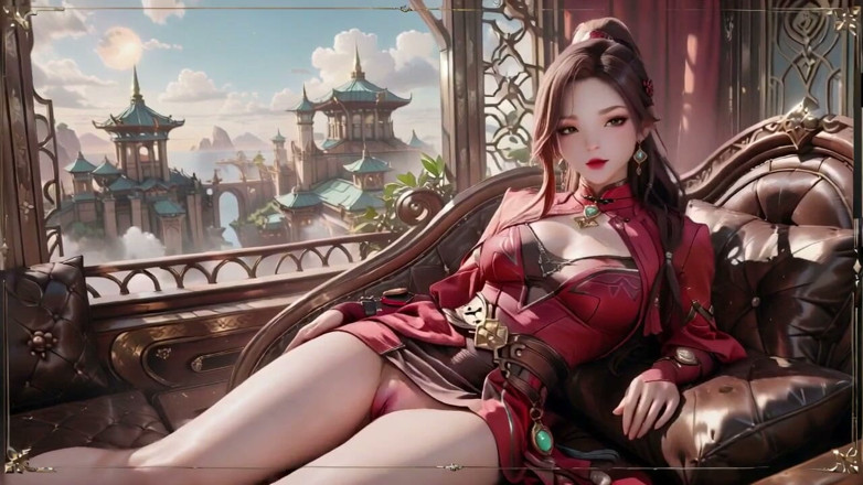 Seraphina Vale: 红盔甲女王到达！禁忌在纯粹的白色空间舔舐，害羞的高尾女孩捂住她的胸部。