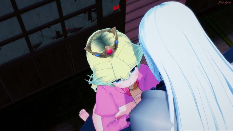 Hentai Smash: Sephiroth fucks Peach doggystyle against a wall - Super smash bros...