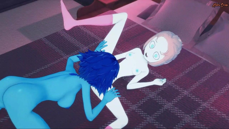 Hentai Smash: Crystal Gems Pearl and Lapis have lesbian sex on a...