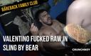 Bareback family club: Валентино грубо трахнул медведь в слинге