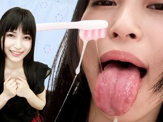 Japan Fetish Fusion: Aine kagura的狂野舌头和唾液的技巧