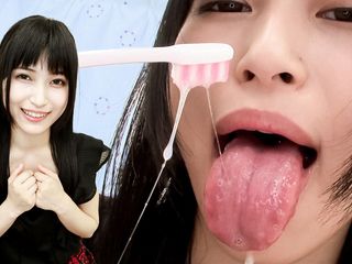 Japan Fetish Fusion: I trucchi della lingua selvaggia e della saliva di Aine...