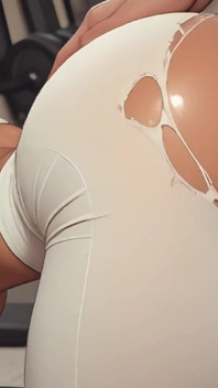 Kremsi amcık sikişi! Spor salonu seksi! Yırtık tayt domalarak sikişiyor
