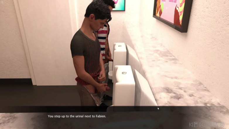 Future man: زب كبير طرفة عين مثلي الجنس ماثيو يعطي handjob لمثلي الجنس فابيان في المرحاض