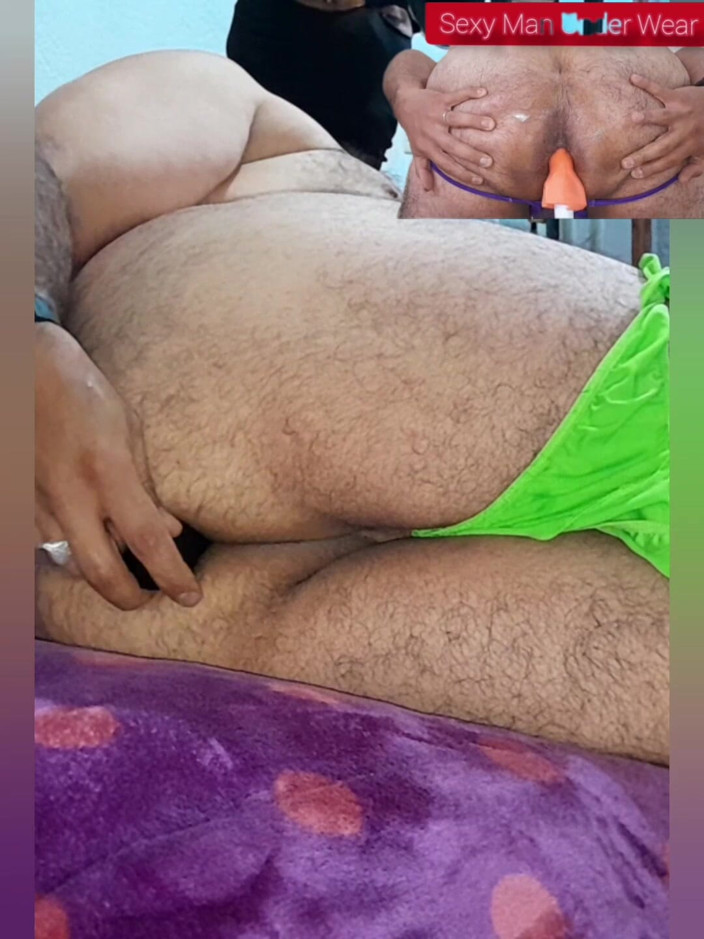 Davidandrexxx: Rik utdelning och analpenetration med grön mankini