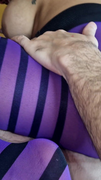 POV Julia Kate Purple och Black Nylon fuck