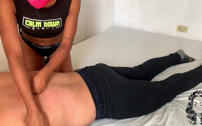 Dra Ebony: Relaxante massagem erótica meia-irmã
