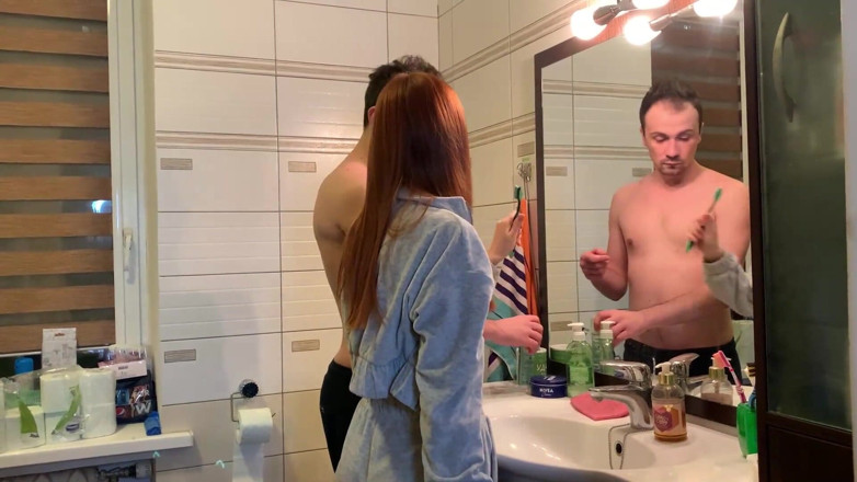 Petite Princesses Femdom: Redhead girl brushes her teeth and spits in slave's mouth -...