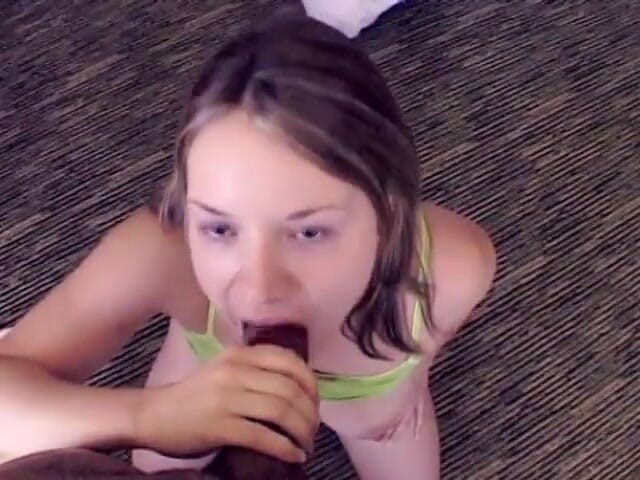First Black Sexperience: Baby face slut seduce and blow dude's cock while recording...