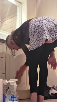 Sexy Filomena Cleans Her Bathroom