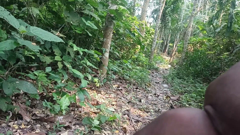 Ranjit Roy: Indian mature masterbating in forest.