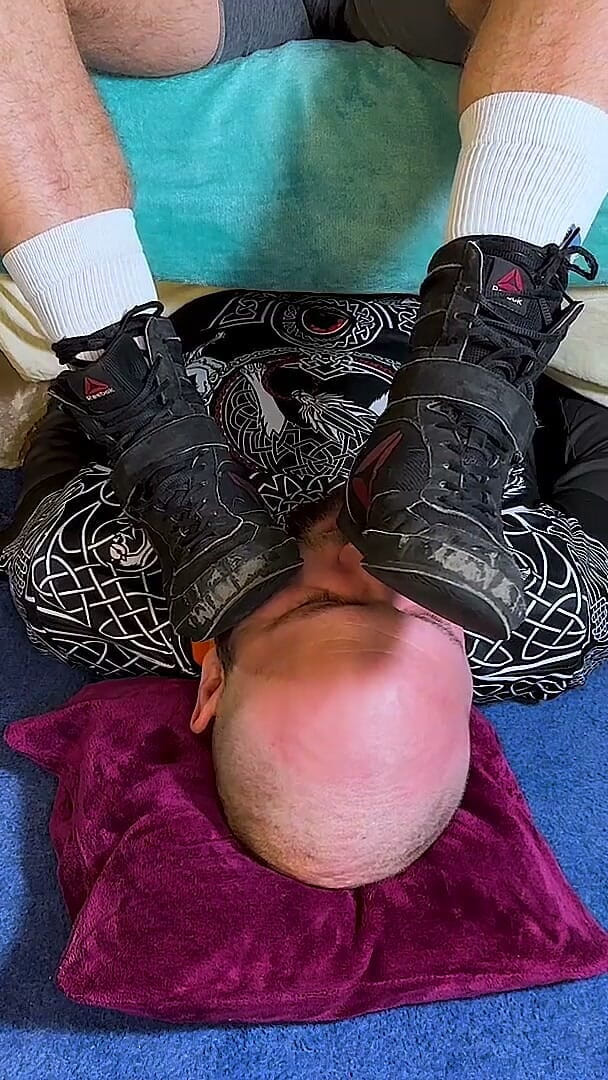 Czech male foot: Unlaced Power Stripping Boxer Malek’s Boots for Sole Worship